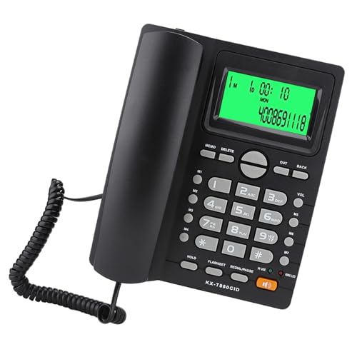 KX T880C - Indicatore identificativo chiamante, telefono fisso senza batteria, funzione muto, telefono domestico da parete con segreteria telefonica e compatibilità BT