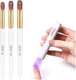 AIRSEE Juego de 3 brochas acrílicas para uñas...