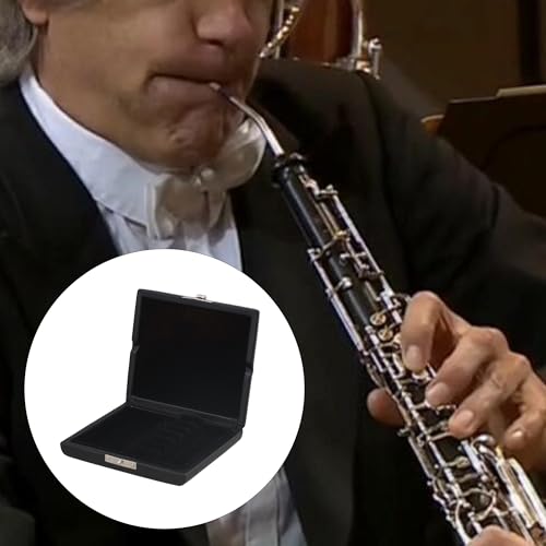 image for BQLZR Black PU Leather English Horn Reed Box Reed Case with Flannel Sl