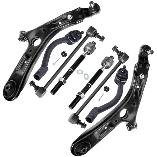 Detroit Axle - 8pc Front End Control Arms Kit for 2014-2019 Kia Soul 2015-2019 Soul EV, 2 Lower Control Arms with Ball Joint 2 Sway Bar Links 4 Outer Inner Tie Rods 2016 2017 2018 Replacement