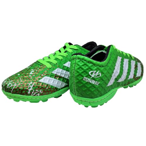 Chuteira Society Infantil Juvenil Sintética Runway Verde (Verde, BR, Criança de 9 a 12 anos, Numéric