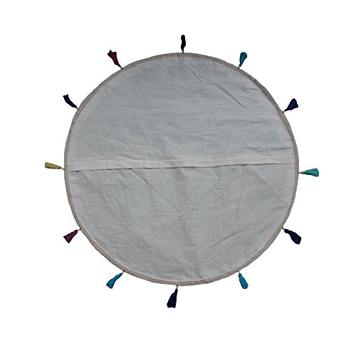 My Craft Palace White Sari Patchwork Floor Cushion Cover Indian Hand Embroidered Round Floor Cushion Cover #TOP1