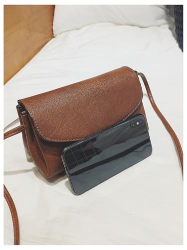 SweatyRocks Women's Retro Vintage Flap Magnet Crossbody Bag PU Leather Mini Shoulder Handbag3