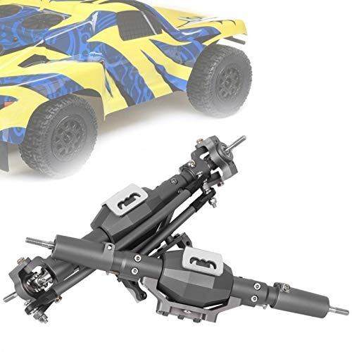 Demeras Rc Front Rear Axle Aluminum Alloy Shell Titanium Color Straight Complete Axle Upgrade Parts For Axial Scx10 Ii 90047 90046(Front Rear Axle) #TOP4
