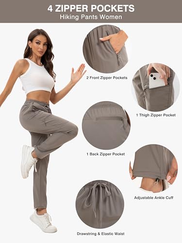 NATUVENIX Hiking Pants Women Lightweight Summer Travel Pants Women Quick Dry Womens Cargo Joggers Breathable Outdoor Pants4