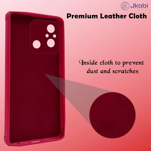 Image of Jkobi Back Cover Case for Xiaomi Redmi 12C (Matte Liquid Silicone | Micro-Fiber Cloth Inside | Camera Protection | Shockproof | Pink)