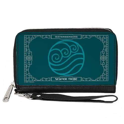 Buckle-Down Nickelodeon Wallet, Zip Around, Avatar the Last Airbender Waterbending Water Tribe Icon Blues, Vegan Leather