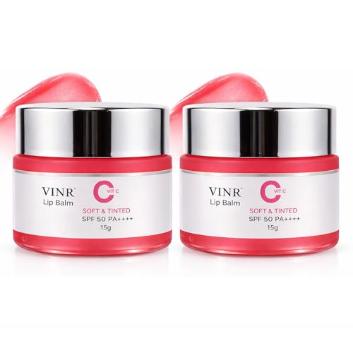 Image of VINR Lip Balm | Lip Balm for Dark Lips | Moisturizing Lip Treatment with Vitamin C + Shea Butter for Soft Lips | INFUSED WITH VITIS VINIFERA | Overnight Repair | 15 gm Pack of 2