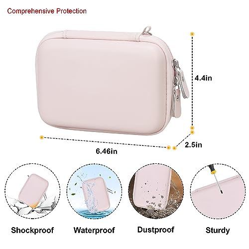 Image of Elonbo Carrying Case for KODAK Mini 2 Retro 2x3 inch P210R 4PASS Portable Photo Printer, Kodak Mini Instant Digital Camera Hard Travel Bag Storage Holder, Pocket Fits Film Cartridge, Pink