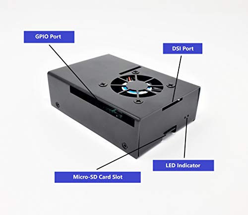 Boîtier aluminium pour Raspberry Pi 4 avec ventilateur Micro Connectors noir - 3