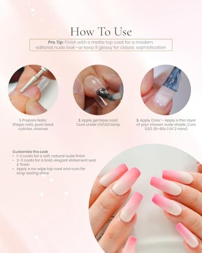 Set de esmaltes de gel 6 colores Tonos Nude miniatura 4