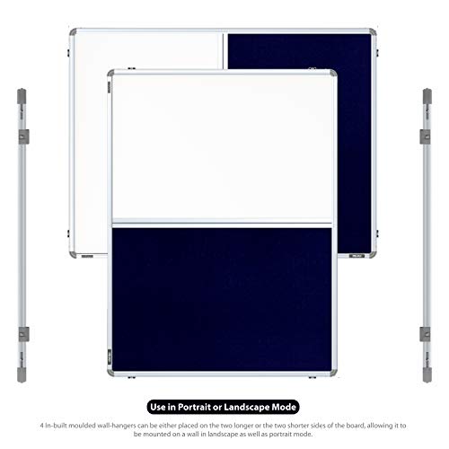 Pragati Systems Prima Combination Board Whiteboard with Blue