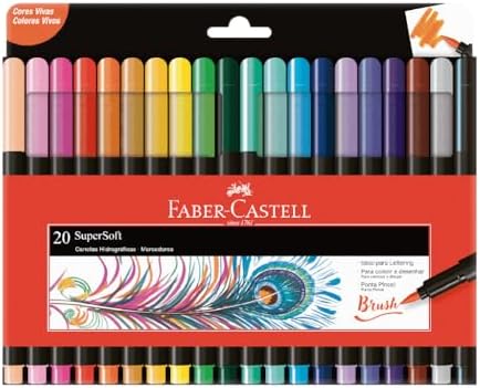 Caneta Ponta Pincel, Lettering, Faber-Castell,Supersoft Brush,15....
