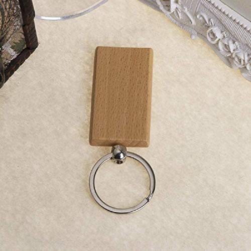 Porte-clés en bois vierges rectangles pour loisirs créatifs et ateliers DIY - 6