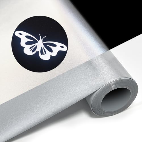 MerryMade Reflective Heat Transfer Vinyl 12' x 8 ft HTV for Shirts,...