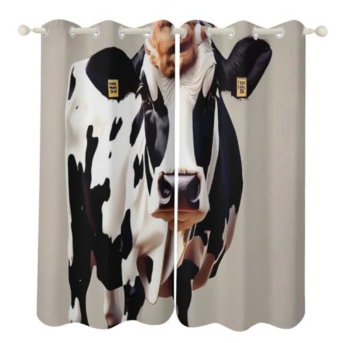 Rideaux occultants contre le vis-à-vis et le froid motif vache - 2