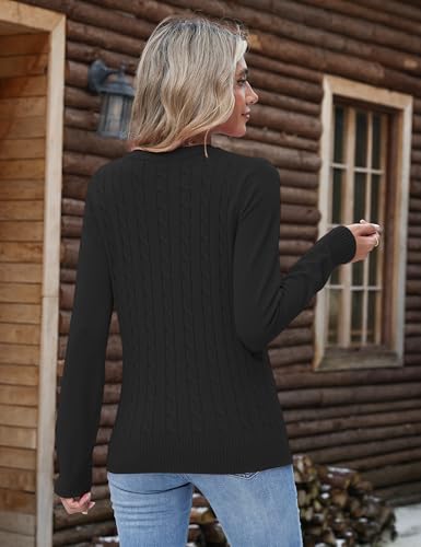 Image of Rapbin Sweaters for Women Long Sleeve Crew Neck Casual Ribbed Knit Pullover Tops Loose Casual Basic Winter Outfits