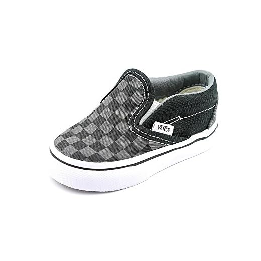 Vans Unisex-Child Classic Slip-On Core-K, Check Black/Pewter, 4 M US Toddler