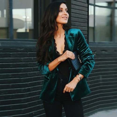 Femme blazer de costume en velours veste décontractée chic pour dîner