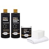FurnitureClinic Leather Complete Restoration Kit | Includes Leather Re-Coloring Balm, Leather Cleaner, Protection Cream, Sponge & Cloth | Restores & Repairs (Dark Brown)