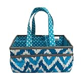 Bacati Mix and Match Nursery Fabric Storage Caddy with Handles, Turquoise