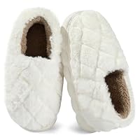 koppu Kids slippers Fuzzy Soft Comfy Indoor House Shoes for boys girls (Toddler/Little Kids/Big Kids) white big Kids 1