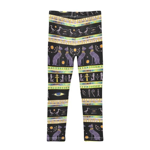 Girls' Leggings Girls Stretch Leggings Egyptian Cats Black Children's Yoga Pants Clothes Kids Dance Tights Place3
