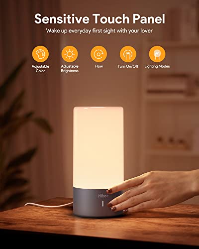 Hifree LED Table Lamp, 3-Levels Brightness Desk Lamp, Touch Control Bedside Lamp for Bedroom, RGB Color Cycling Nightstand Lamp - Thumbnail 2