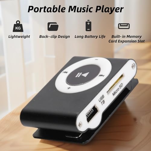 EIMSOAH Portable Mini MP3 Player 8GB Black - Image 3