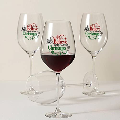 Verres à vin rouge de Noël Believe in The Magic Lot de 2 - 8