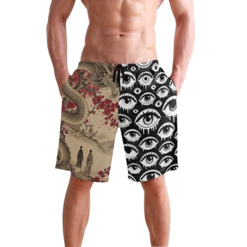 Short de bain pour homme respirant 22,9 cm de long maillot de plage gothique original