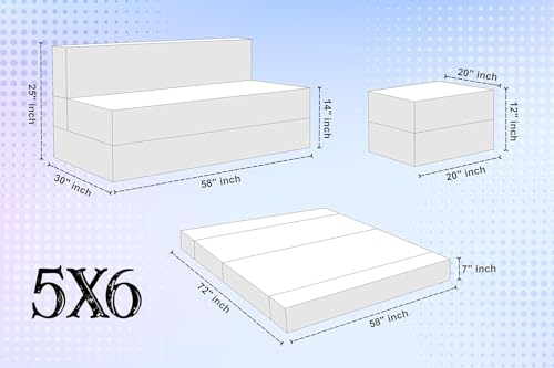 Image of Rosebell Foldable Sofa-Cum-Bed with Ottoman | 3-in-One Foldable Sofa, Lounger & Bed-5x6 Feet Three Seater- Perfect for Home & Office -Purple-Color