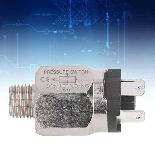 Phefop Einstellbarer Membran-Druckschalter, Druckschalter, Pneumatischer Hydraulischer Schalter mit 1/4 NPT-Gewinde, Edelstahl- und Gummikonstruktion, für Luftkompressoren und Wasserpumpen