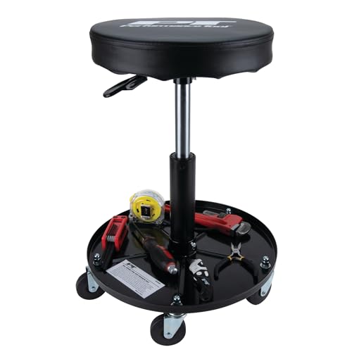 Image of Performance Tool W85008 Professional Hydraulic Shop Seat, Built in Tool Tray and 300 lbs Capacity