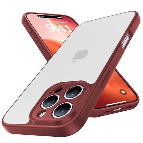 Coque antichoc iPhone 16 Pro mince et translucide rouge