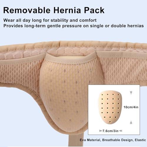 Faja para Hernia Inguinal Ajustable Beige XL miniatura 6