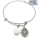 St Gerard Bangle Bracelet Oval Medal Pewter Adult 2 3/4