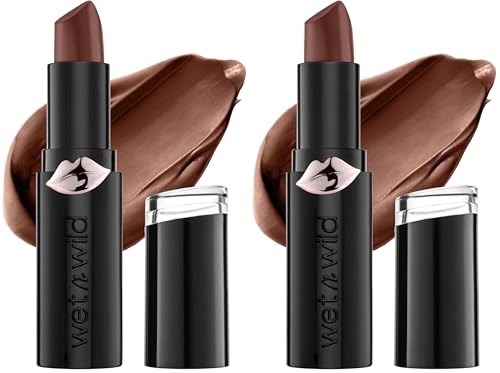 Image of wet n wild Mega Last Matte Lip Color, Semi Matte Hyaluronic Acid Infused, Long Lasting Full Coverage for a Nourishing Pout, Cruelty-Free & Vegan - Mochalicious (Pack of 2)