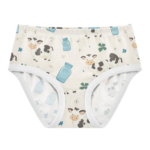 Wusikd Cartoon Cows Girls' Underwear Cotton Girls Briefs Soft Toddler Underwear 2T