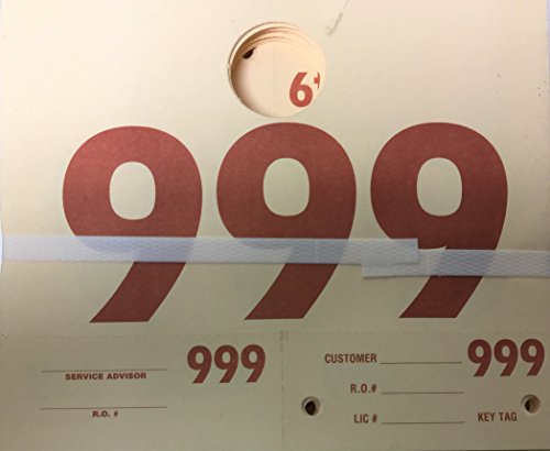 RL-78 Auto Service Dispatch Numbers Mirror Tags 3-Digit (Buff) 1000/box (V9) - Thumbnail 3