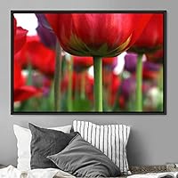 Framed Canvas Wall Art Flora Snapshot Closeup Dark Expressive Farmhouse/Country Floral Multicolor Photography Realism Single - 16x24 inches