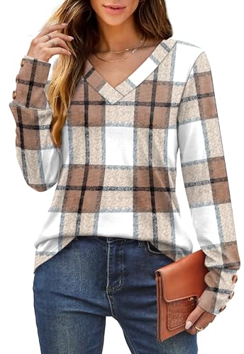 XIEERDUO Thermal Fall Outfits 2025 Dressy Casual Womens Sweater Fashion Clothing V Neck Tunic Tops3