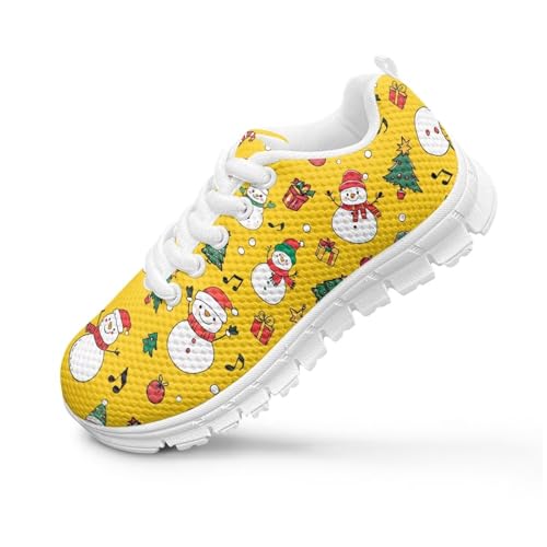 Children's Christmas Sneaker Comfortable Breathable Walking Shoes for Litter Kids Anti-Skid Lace-Up Hiking Sneaker for Big Kids US 11-5