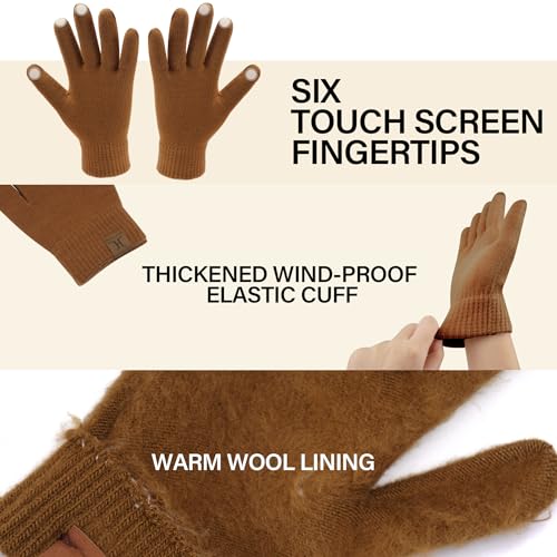 Image of FZ FANTASTIC ZONE Winter Beanie Hats Scarf Touchscreen Gloves for Men Women