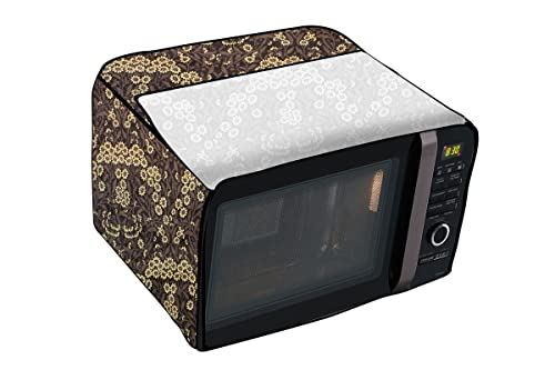 Image of Stylista Microwave Oven Cover for IFB 38 L Convection 38SRC1 Floral Pattern Brown