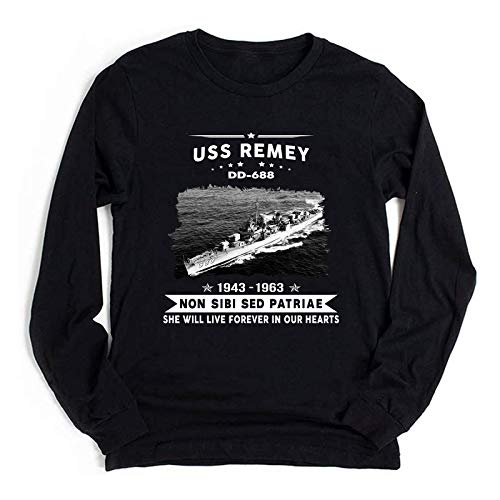 USS Remey DD 688 Longseeve, Hoddie, Sweashirt, US Navy Veteran Mens Dad Grandpa Gift Shirt, US Ships Shirt, Personalized Shirt, Proud Veteran Gifts