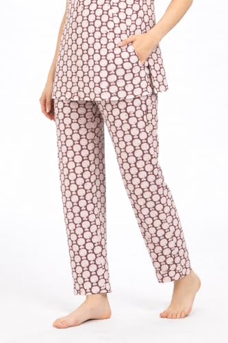 Image of KIAWAH Women Printed Night Suit Set, Cotton Blend Night Suit, A-Line Top and Pajama Set, Soft and Breathable Night Wear