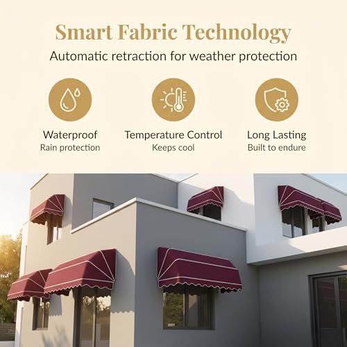 Toldo de ventana para patio y balcón resistente a la intemperie 8