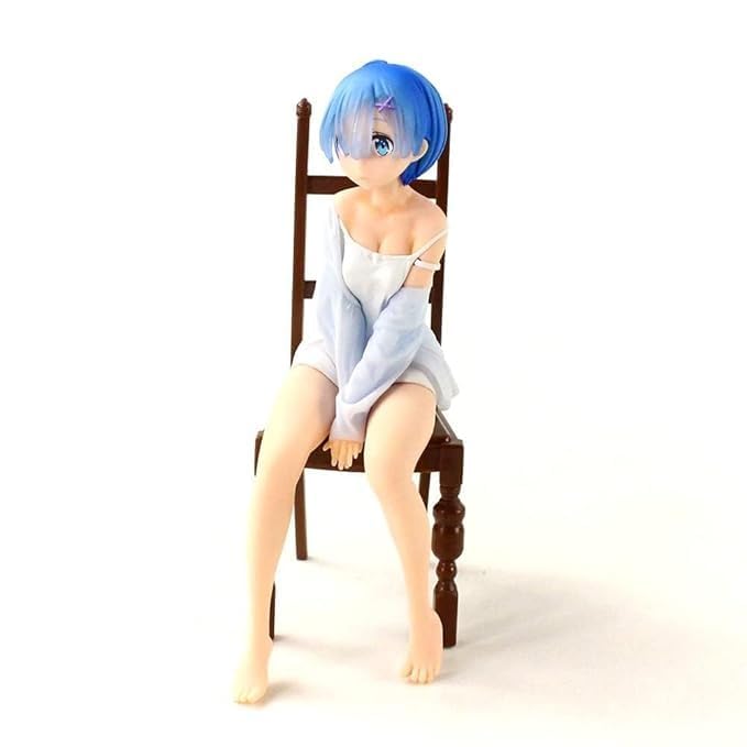 YOURKARTS.COM 15cm Anime Girl Figurine on Chair ? Blue Dress Character Showpiece | Cute Decoration for Tabletop, Office Desk or Bedroom Shelf | Trending Accessories 2025