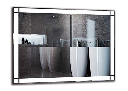 Espejo LED Premium - Dimensiones del Espejo 120x90 cm - Espejo de baño con iluminación LED - Espejo de Pared - Espejo de luz - Espejo con iluminación - ARTTOR M1CP-60-120x90 - Blanco cálido 3000K